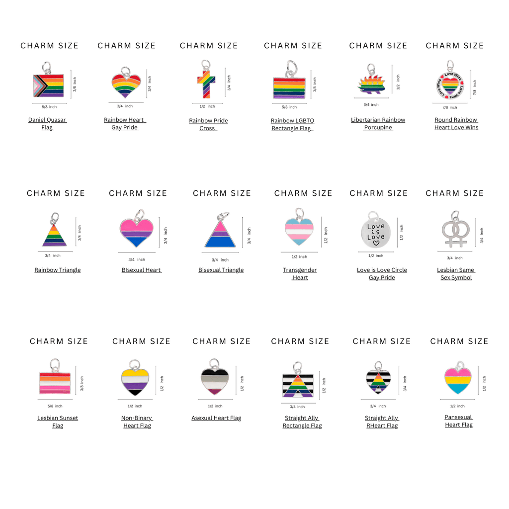12 Pack Gay Pride Elastic Keychain Bracelets (Pick Your Charm) - 12 Keychains