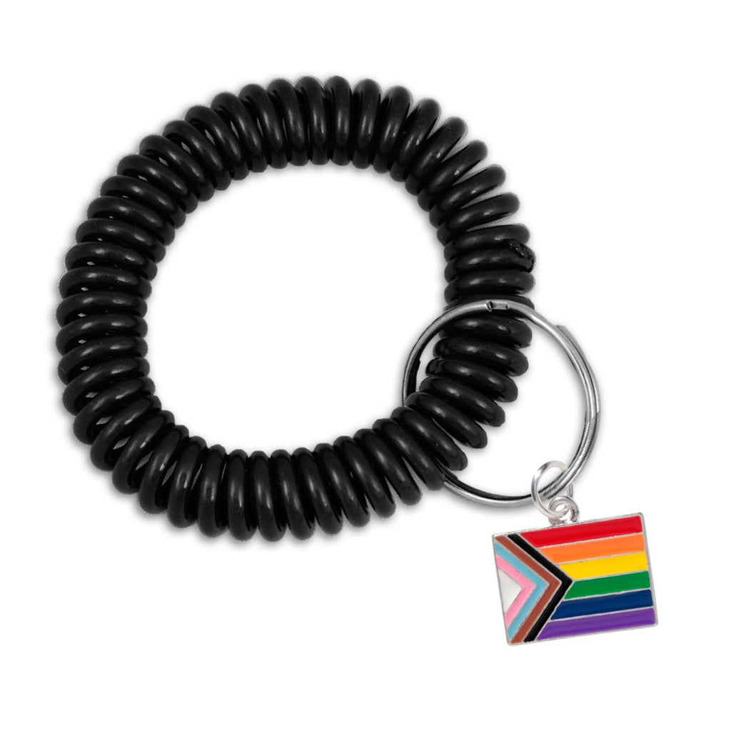 12 Pack Gay Pride Elastic Keychain Bracelets (Pick Your Charm) - 12 Keychains