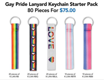 Gay Pride Lanyard Style Keychain Bundle (80 Pieces)