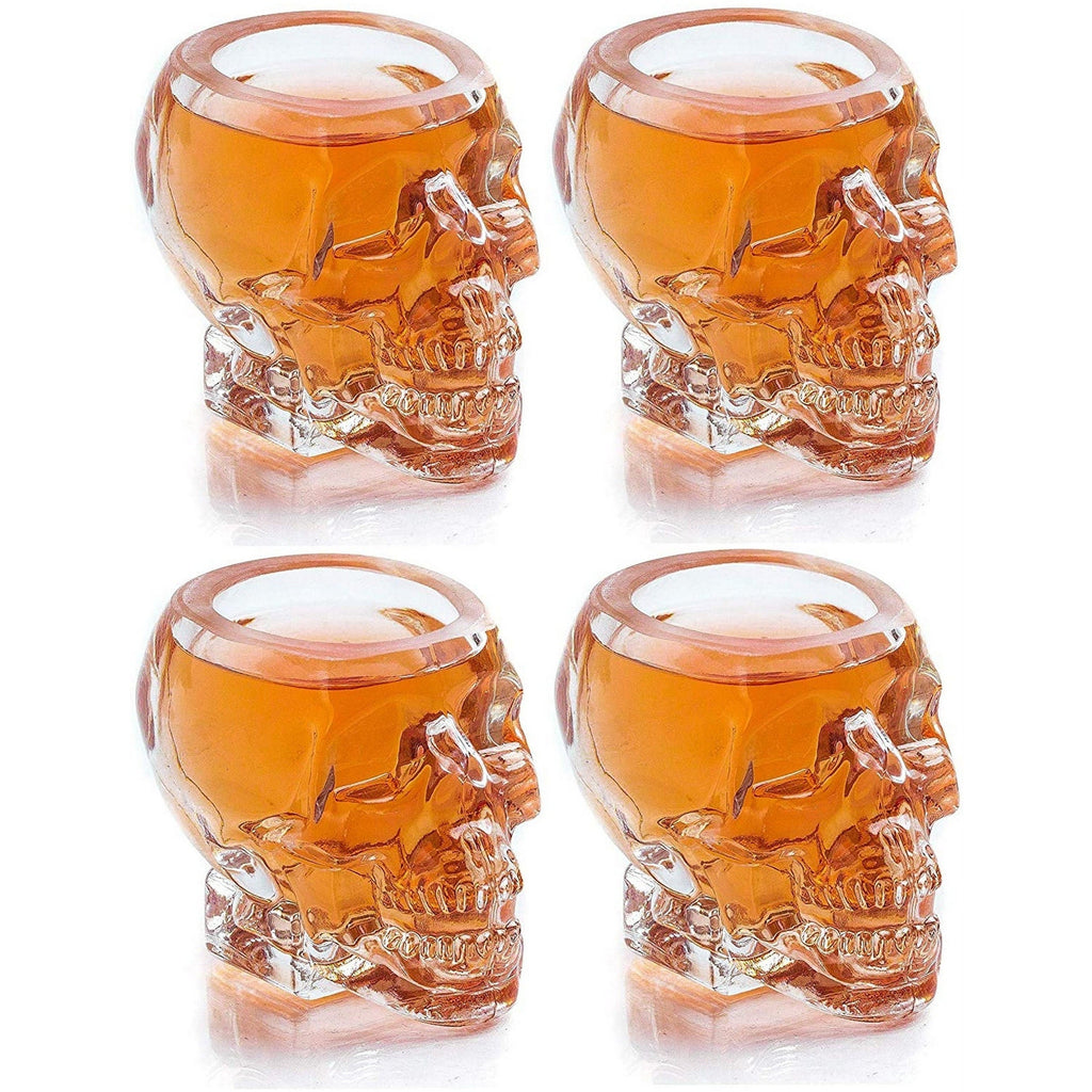 Monkey And Heroes Extra Large Skull Shot Glasses Set Of 4 Use Skull Head Cup For A Whiskey Scoth And