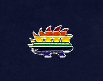 Pin: Libertarian Rainbow LGBTQ Porcupine Pin - Proud Libertarian - Proud Libertarian