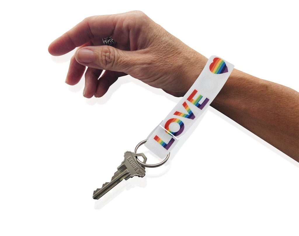 50 Pack Love Is Love Gay Pride Lanyard Style Keychains (50 Keychains)
