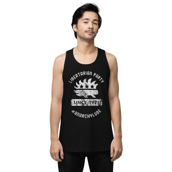 Libertarian Party #AnarchyLube NARP Men’s premium tank top