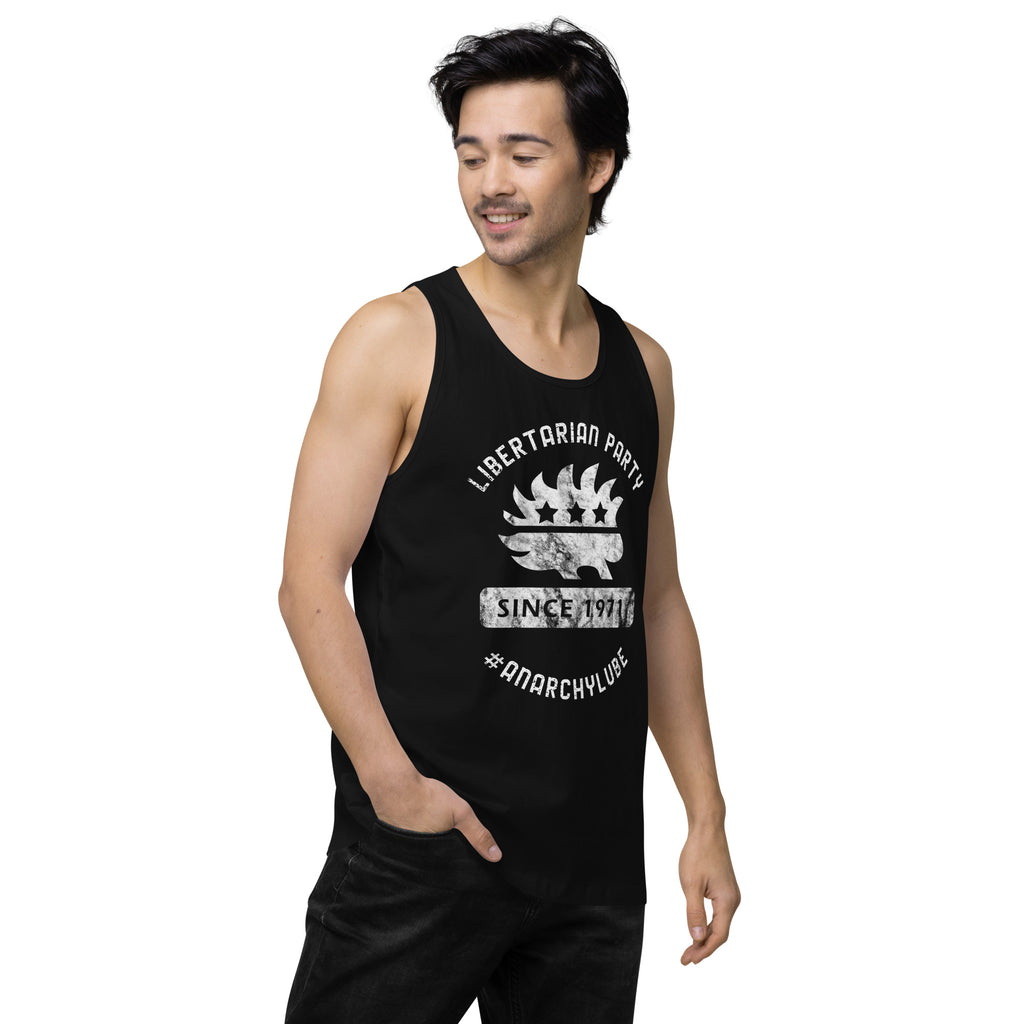 Libertarian Party #AnarchyLube NARP Men’s premium tank top