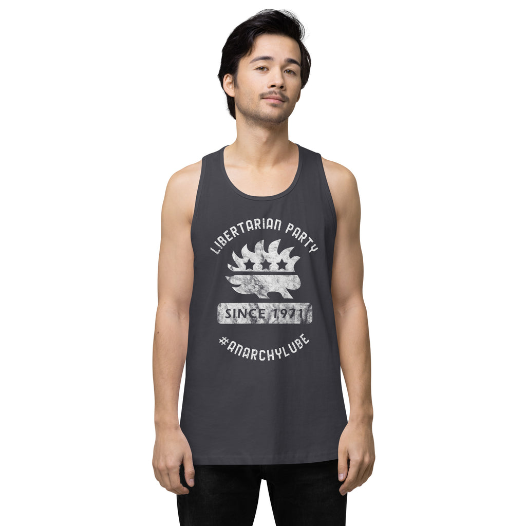 Libertarian Party #AnarchyLube NARP Men’s premium tank top