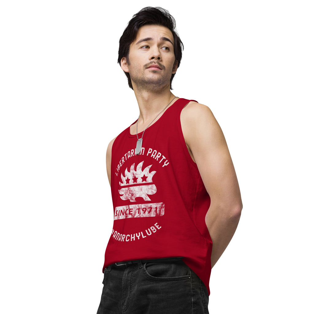 Libertarian Party #AnarchyLube NARP Men’s premium tank top