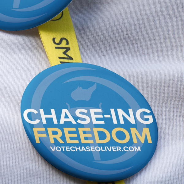 Chase Oliver for President Single Button - Proud Libertarian - Chase Oliver