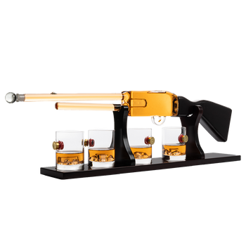 Shotgun Wine Whiskey Decanter Set 20OZ With Bullet Glasses By Firearm Shooting Gun G