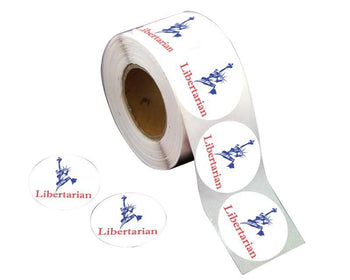 Statue of Liberty Libertarian Stickers (250 per Roll)