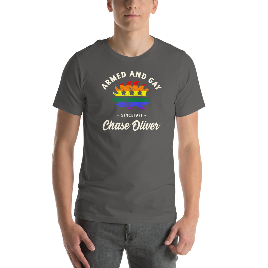 Armed and Gay - Vote Chase Oliver Unisex t-shirt