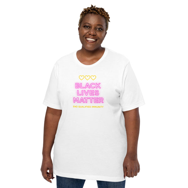 Black Lives Matter Neon Sign Short-Sleeve Unisex T-Shirt