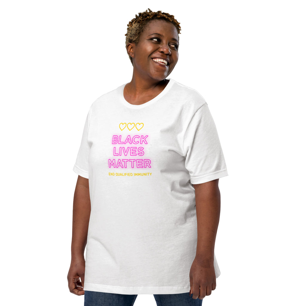 Black Lives Matter Neon Sign Short-Sleeve Unisex T-Shirt