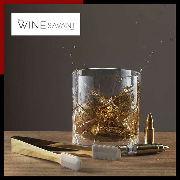 Bullet Whiskey Stones Gold Premium Barware Gift Elegant Drinkware Collection