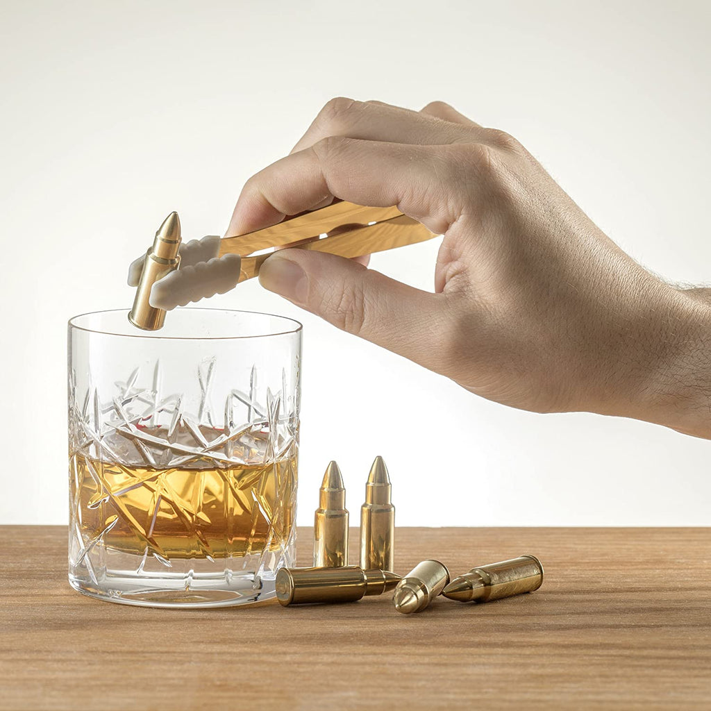Bullet Whiskey Stones Gold Premium Barware Gift Elegant Drinkware Collection