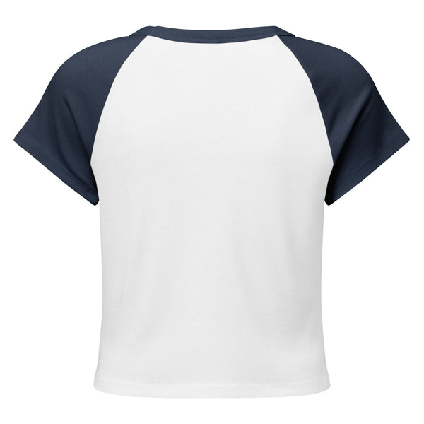 Mushmore Embroidered Women’s micro rib raglan baby tee