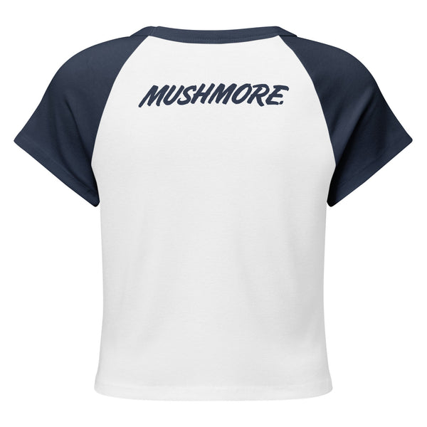 Highly Meditated Mushmore Women’s micro rib raglan baby tee
