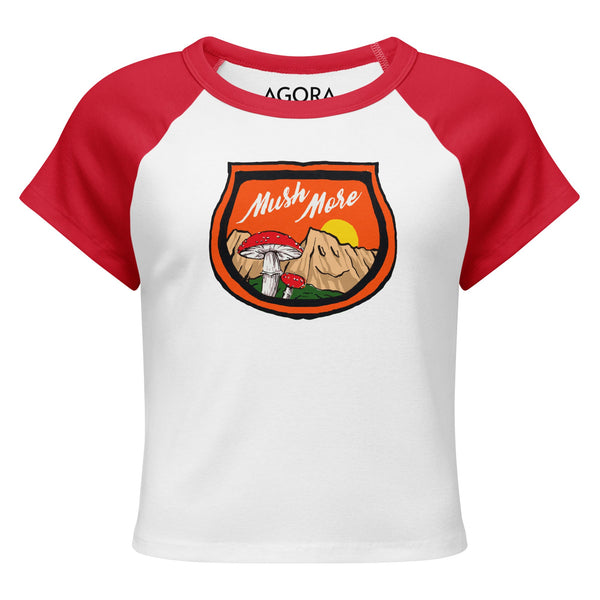 Mushmore Women’s micro rib raglan baby tee