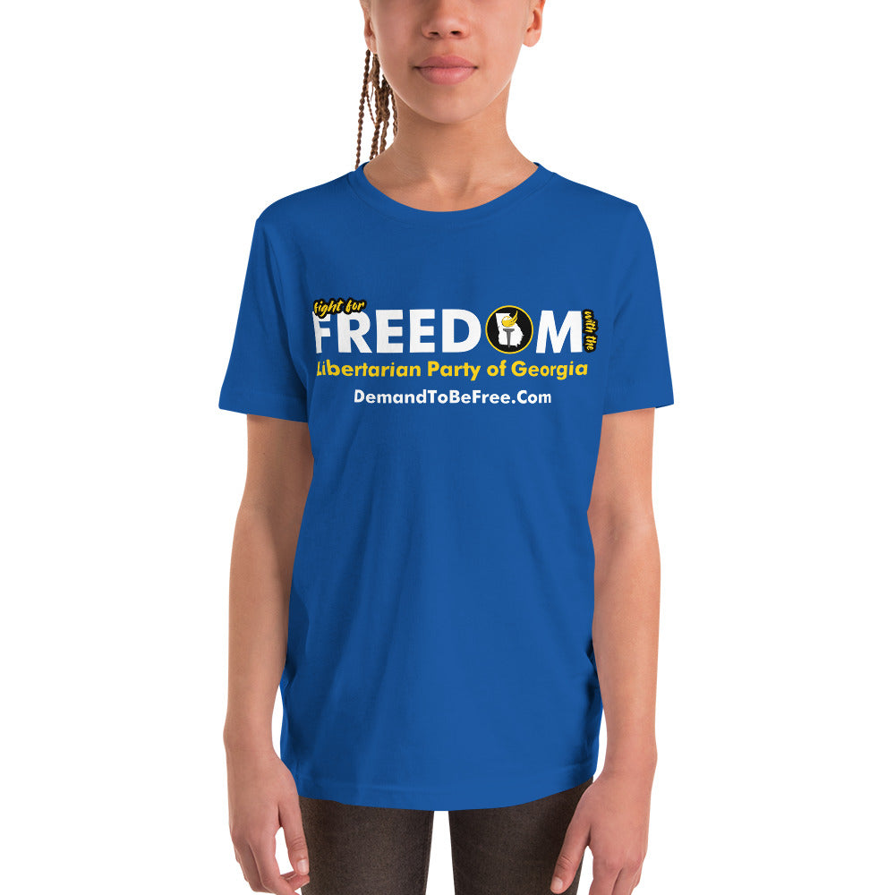 Fight for Freedom Libertarian Party of Georgia Youth Short Sleeve T-Shirt - Proud Libertarian - Libertarian Party of Georgia