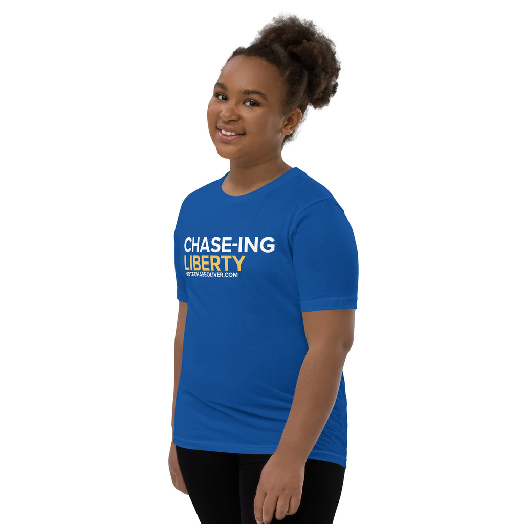 Chase-ing Liberty - Chase Oliver for President Youth Short Sleeve T-Shirt