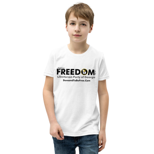 Fight for Freedom Libertarian Party of Georgia Youth Short Sleeve T-Shirt - Proud Libertarian - Libertarian Party of Georgia