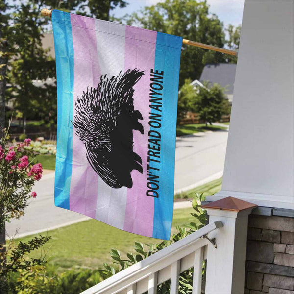 Don't Tread on Anyone Porcupine - Trans Two Sided Flag - Proud Libertarian - Proud Libertarian