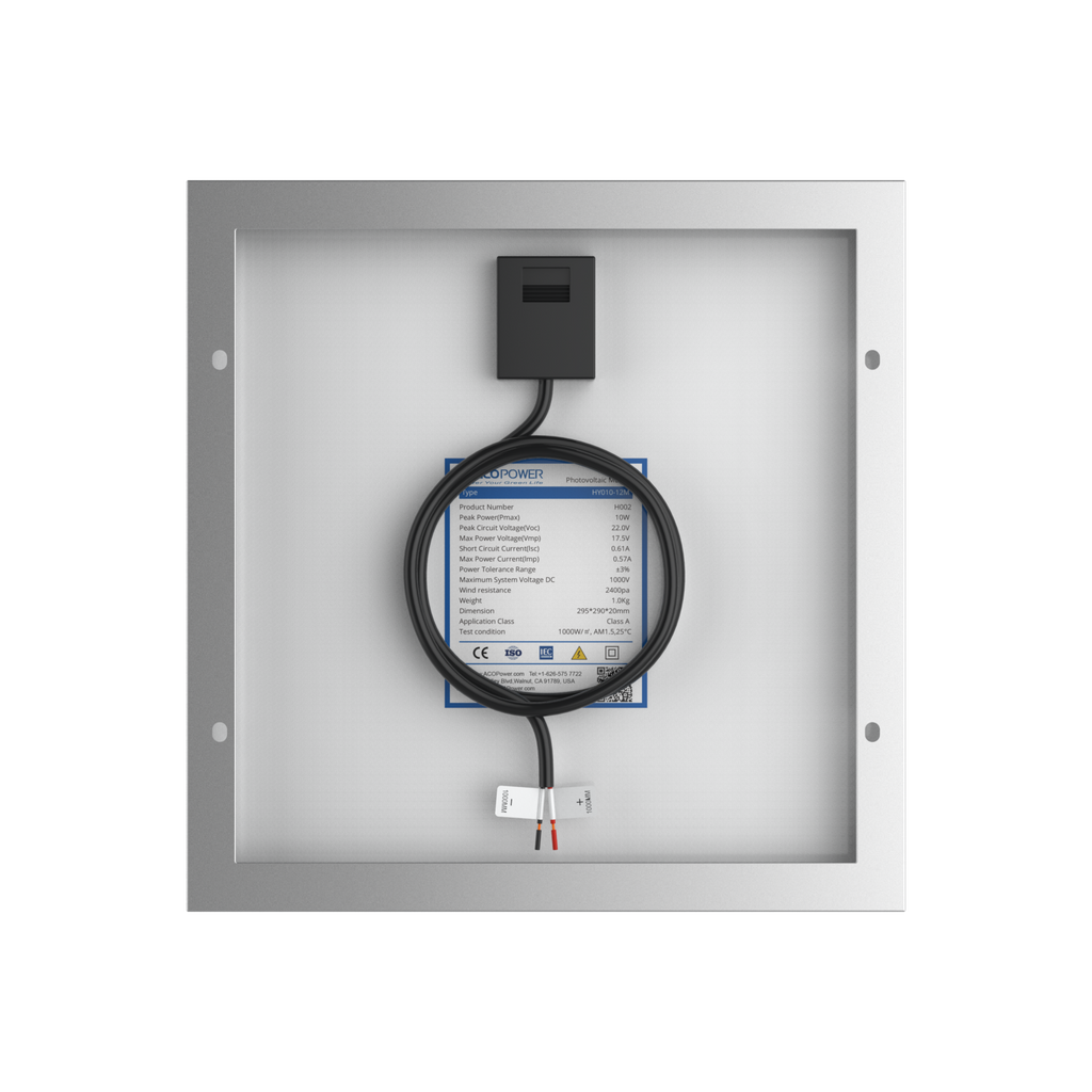 10 Watts Mono Solar Panel, 12V by ACOPOWER - Proud Libertarian - ACOPOWER
