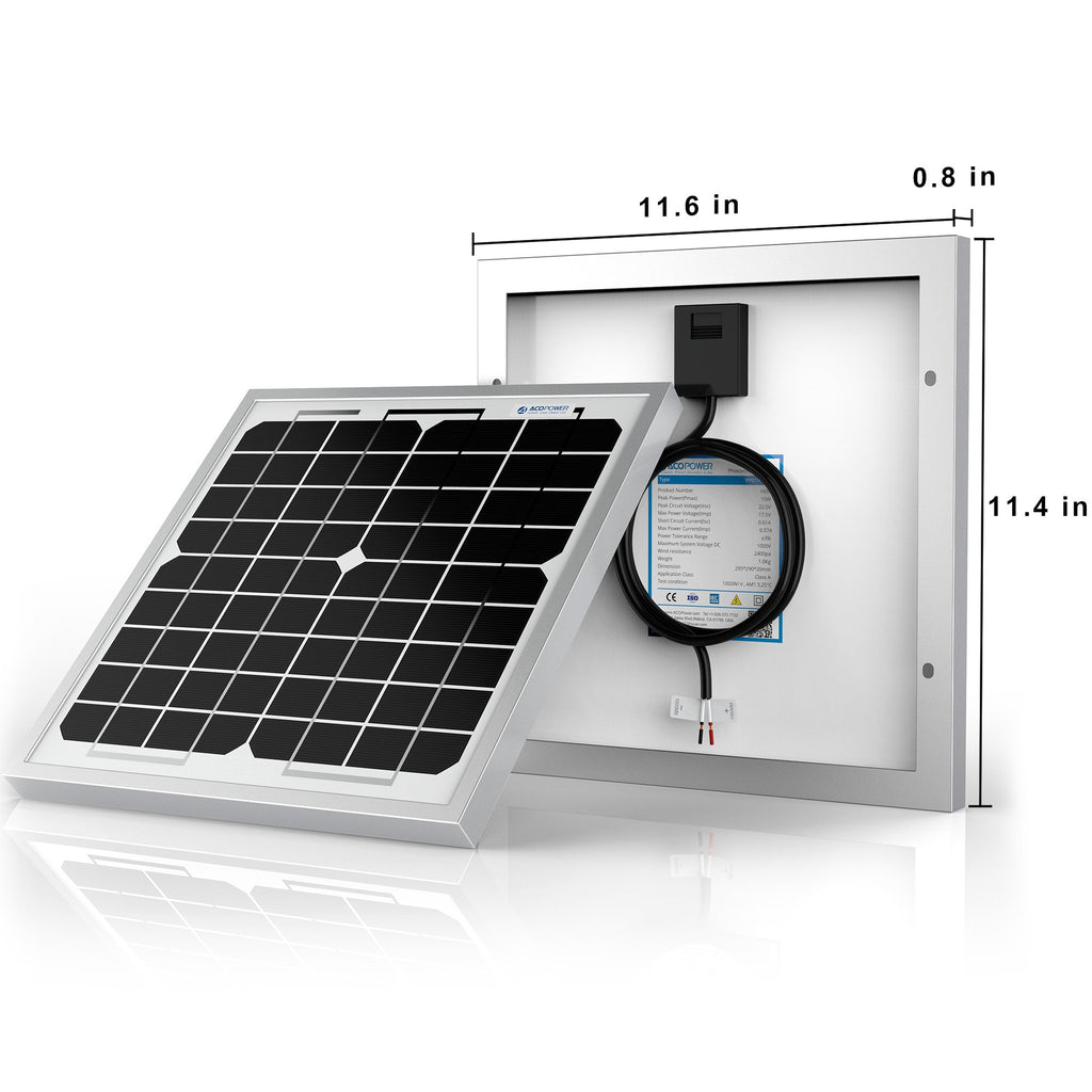 10 Watts Mono Solar Panel, 12V by ACOPOWER - Proud Libertarian - ACOPOWER