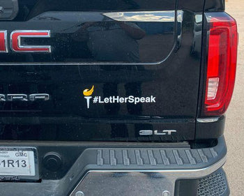 Libertarian Party Torch #LetHerSpeak Vinyl Window Decal (Large) - Proud Libertarian - Proud Libertarian