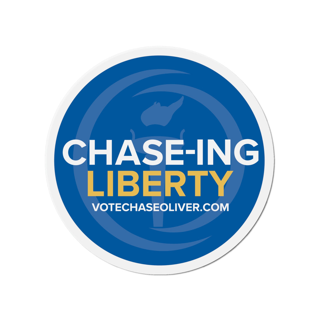 Chase-ing Liberty- Chase Oliver for President Die-Cut Magnets - Proud Libertarian - Chase Oliver