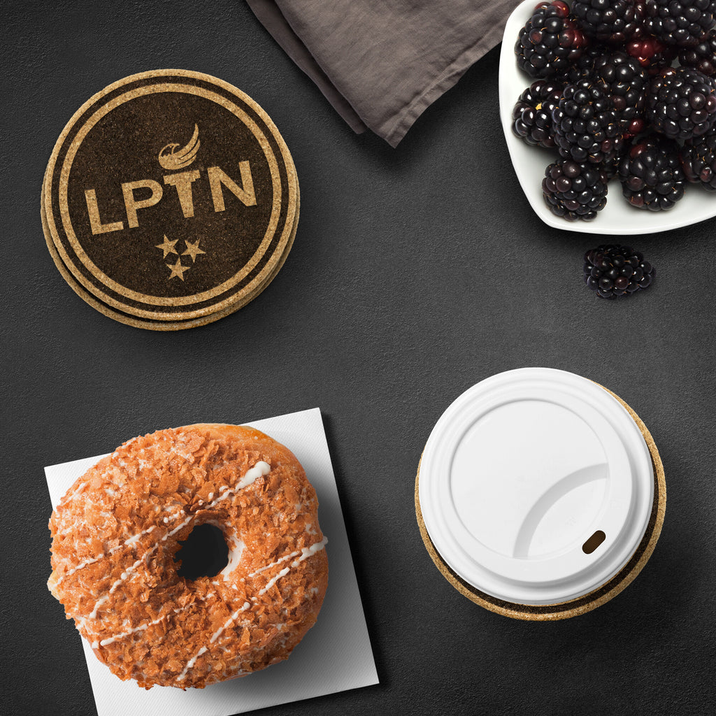 LPTN Round Cork Coasters - Proud Libertarian - Libertarian Party of Tennessee