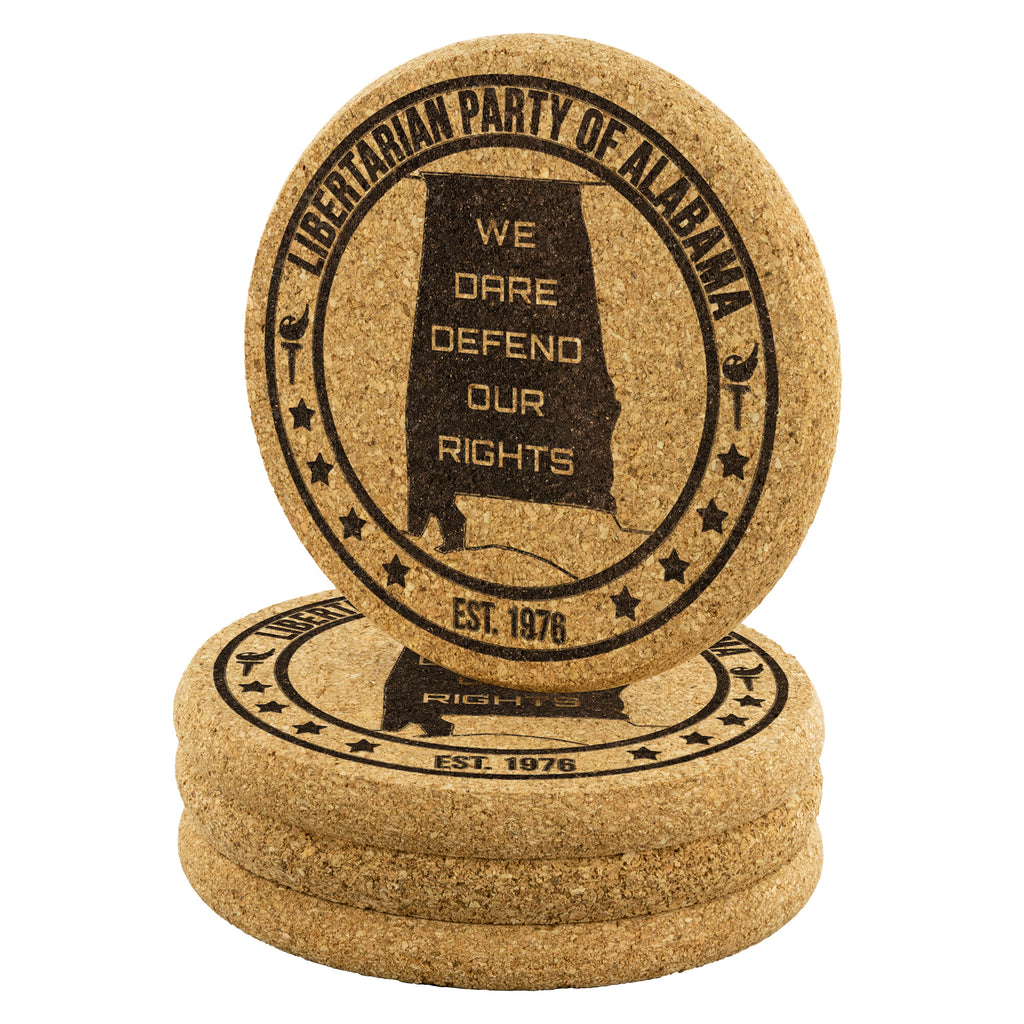 Libertarian Party of Alabama - Dare Defend our Rights Coaster - Proud Libertarian - Libertarian Party of Alabama