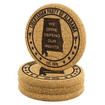 Libertarian Party of Alabama - Dare Defend our Rights Coaster - Proud Libertarian - Libertarian Party of Alabama