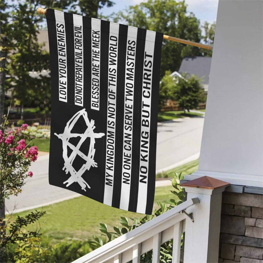 AnarchoChristian - No King But Christ Double-Sided Flag - Proud Libertarian - Anarchochristian