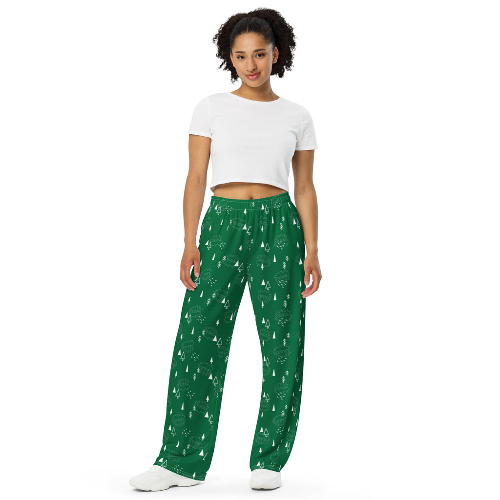 Christmas Porcu-pines All-over print unisex wide-leg pants - Proud Libertarian - Proud Libertarian