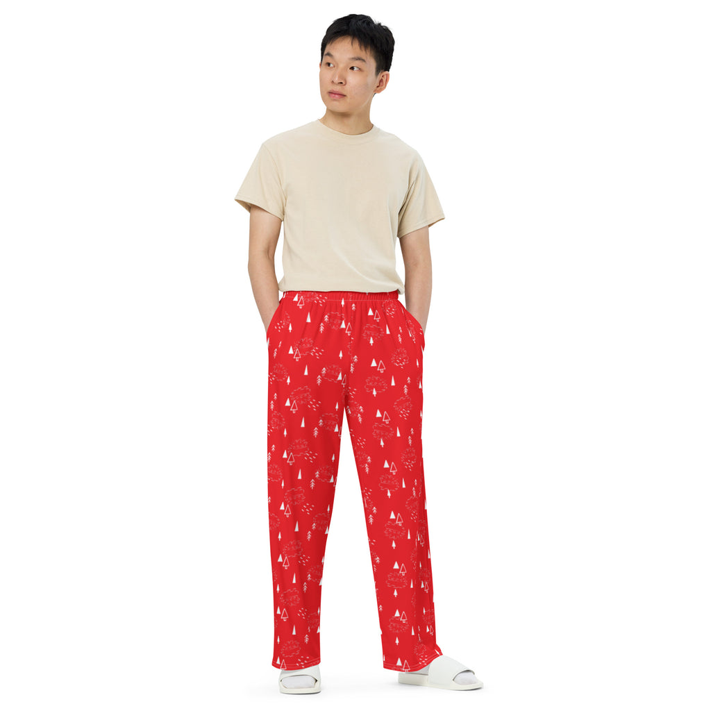 Christmas Porcu-pines All-over print unisex wide-leg pants - Proud Libertarian - Proud Libertarian