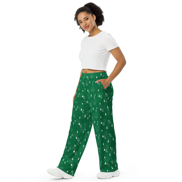 Christmas Porcu-pines All-over print unisex wide-leg pants - Proud Libertarian - Proud Libertarian