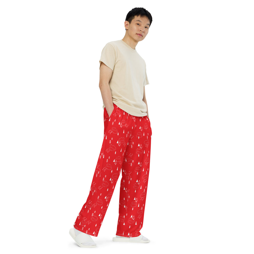 Christmas Porcu-pines All-over print unisex wide-leg pants - Proud Libertarian - Proud Libertarian