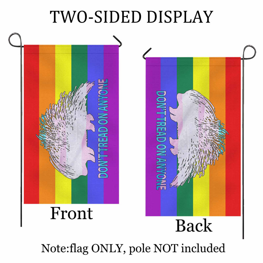 Don't Tread on Anyone Porcupine -LGBT - Trans Two Sided Flag - Proud Libertarian - Proud Libertarian