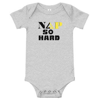 NAP SO HARD Baby short sleeve one piece - Proud Libertarian - Rachael Revolution