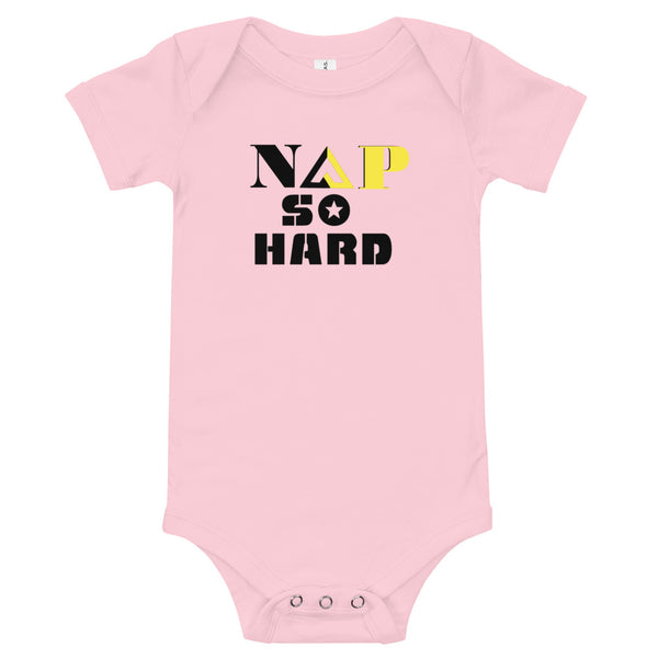 NAP SO HARD Baby short sleeve one piece - Proud Libertarian - Rachael Revolution