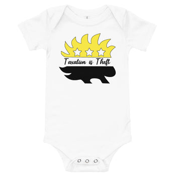 Taxation is Theft Porcupine Baby short sleeve one piece - Proud Libertarian - Rachael Revolution