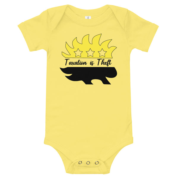 Taxation is Theft Porcupine Baby short sleeve one piece - Proud Libertarian - Rachael Revolution