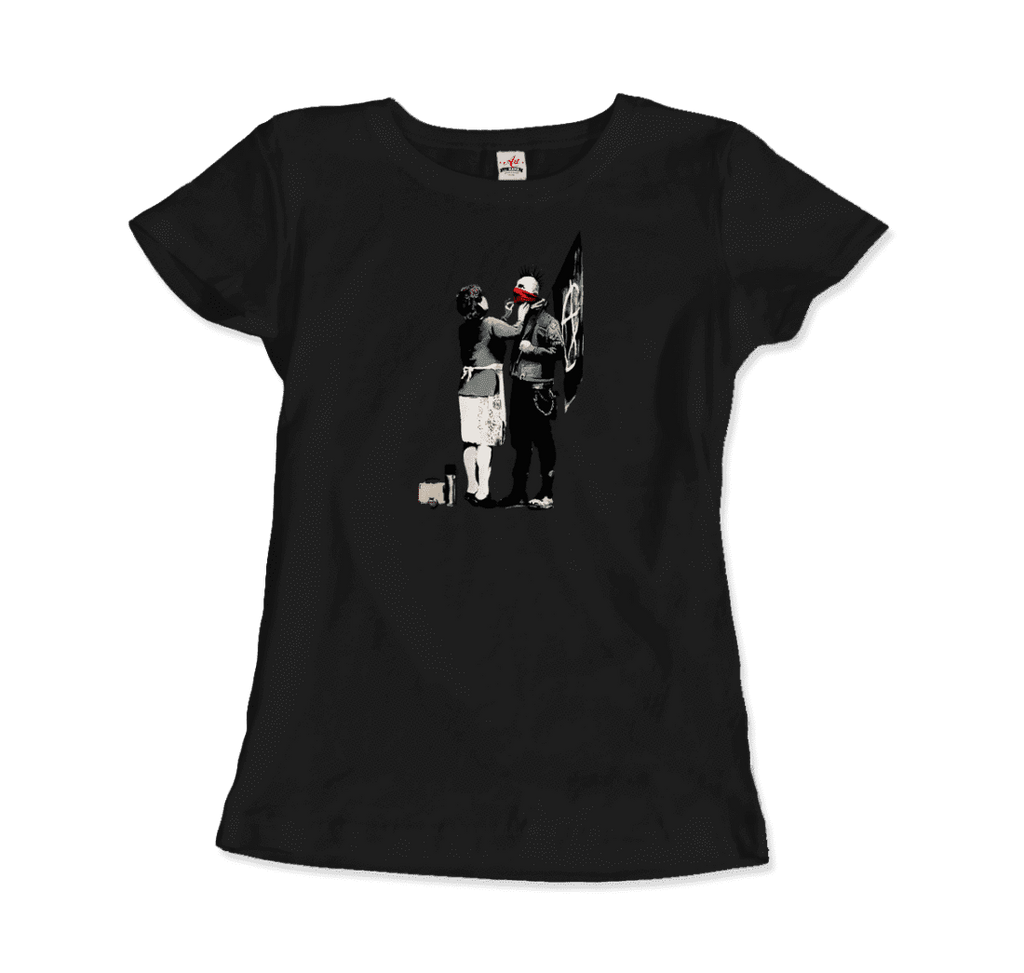 Banksy Anarchist Punk And His Mother Artwork T-Shirt by Art-O-Rama Shop - Proud Libertarian - Art-O-Rama Shop