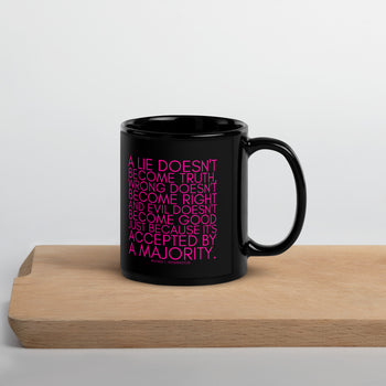 A lie doesn't become truth... Booker T Washington Black Glossy Mug - Proud Libertarian - NewStoics