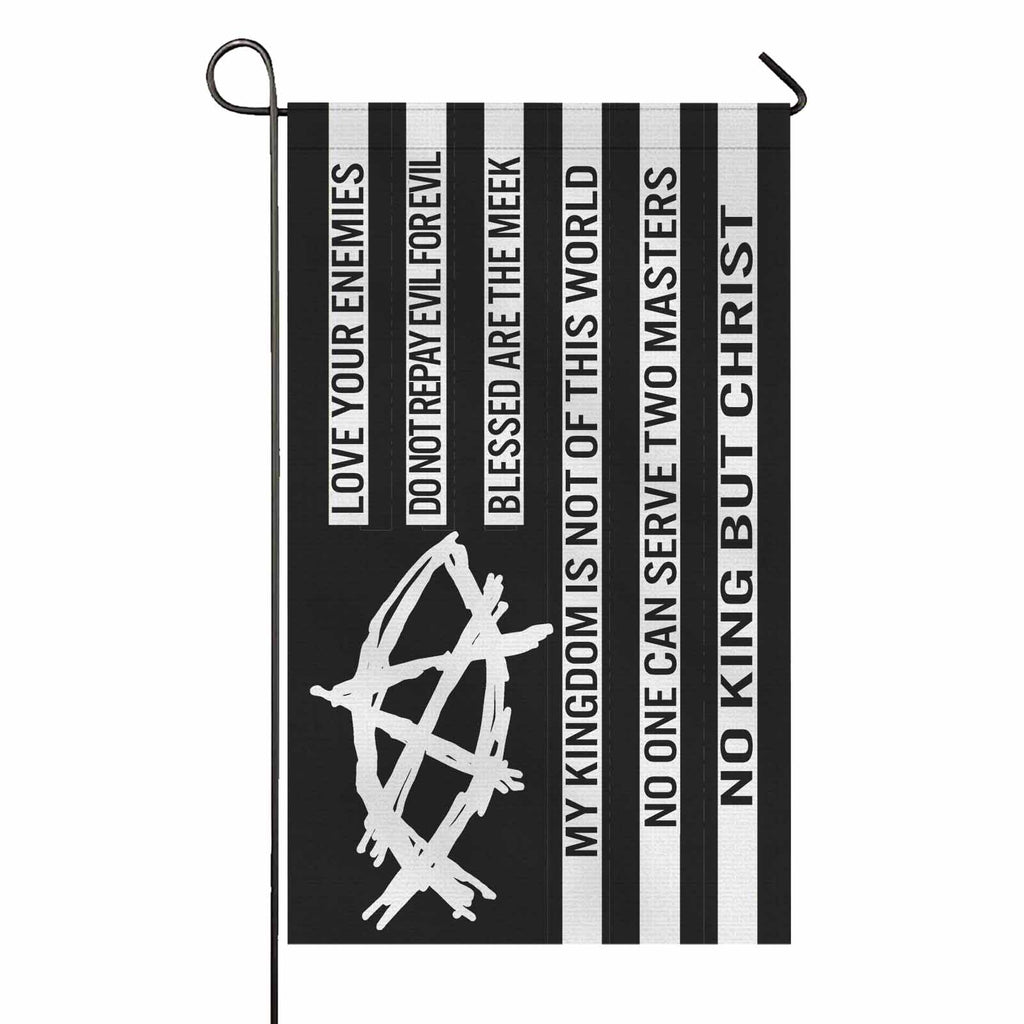 AnarchoChristian - No King But Christ Double-Sided Flag - Proud Libertarian - Anarchochristian