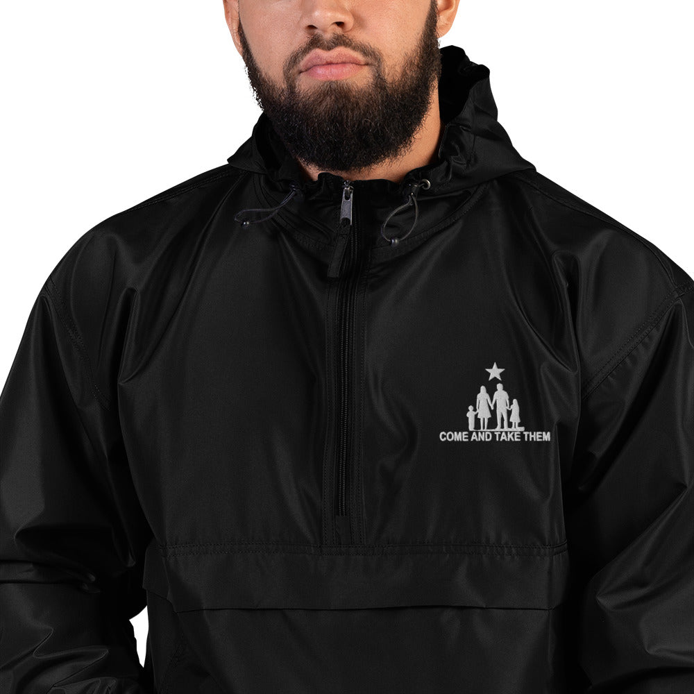 Come and Take them Anti-war Embroidered Champion Packable Jacket - Proud Libertarian - AnarchoChristian