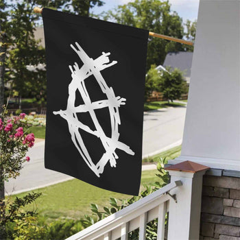 AnarchoChristian - Anarchist Fish Double-Sided Flag - Proud Libertarian - Anarchochristian