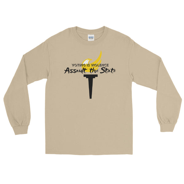 Voting is Violence - Assault the State - Alaska LP Long Sleeve Shirt - Proud Libertarian - Alaska Libertarian Party