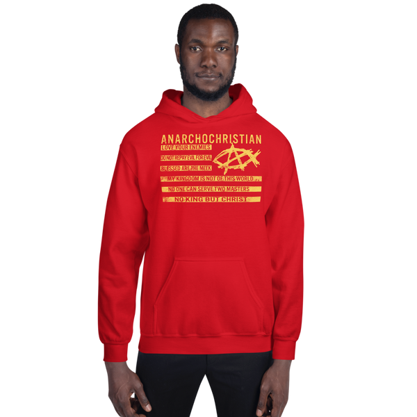 AnarchoChristian No King But Christ Christian Flag Unisex Hoodie - Proud Libertarian - AnarchoChristian