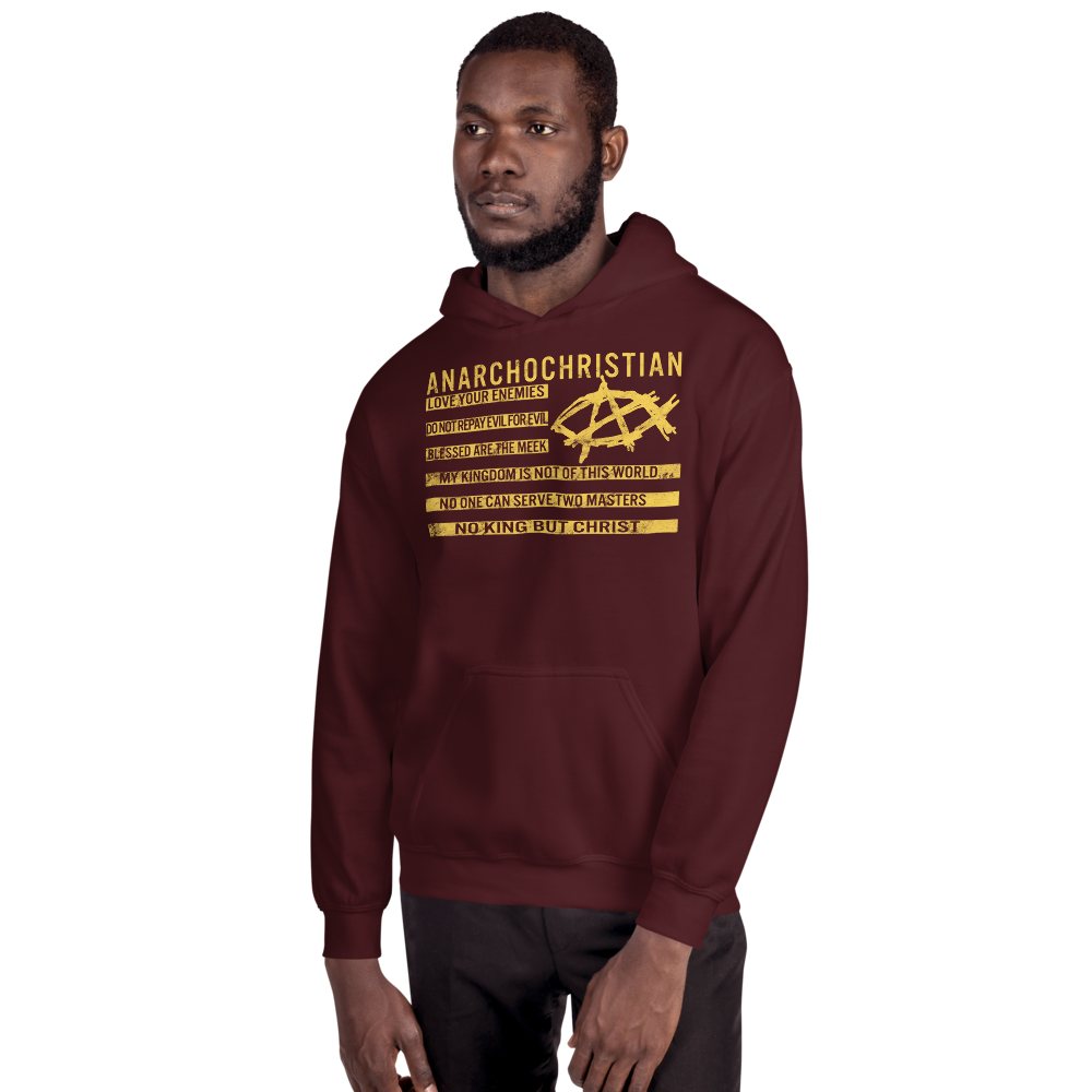 AnarchoChristian No King But Christ Christian Flag Unisex Hoodie - Proud Libertarian - AnarchoChristian